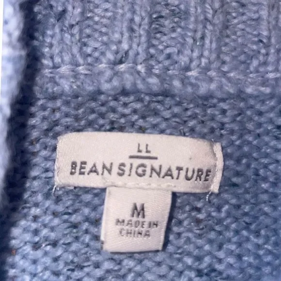 LL Bean SIGNATURE WOMENS Cozy Sweater Fair Isle Blue Mountains Medium - Picture 2 of 6
